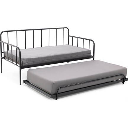 Essentials Twin Metal Daybed with Trundle, Black