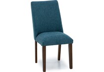 ashy blue polyester inch standard seat height side chair   