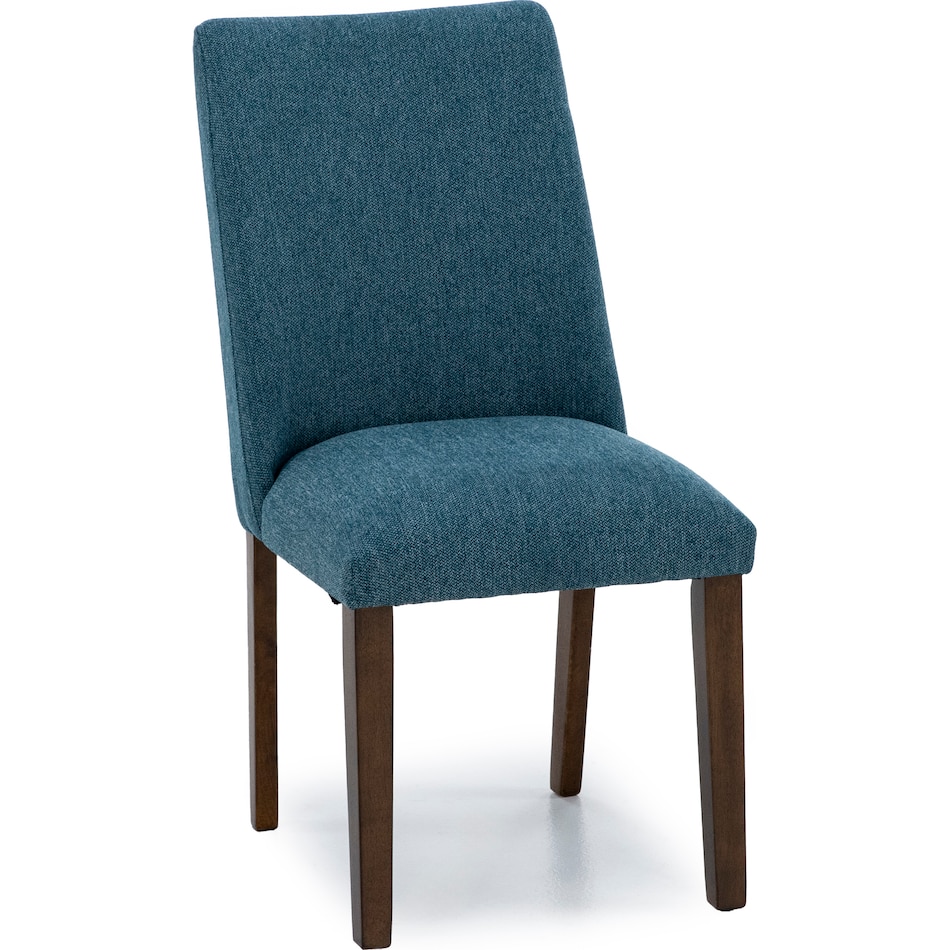 ashy blue polyester inch standard seat height side chair   