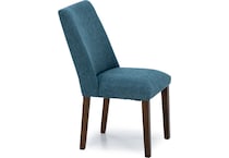 ashy blue polyester inch standard seat height side chair   