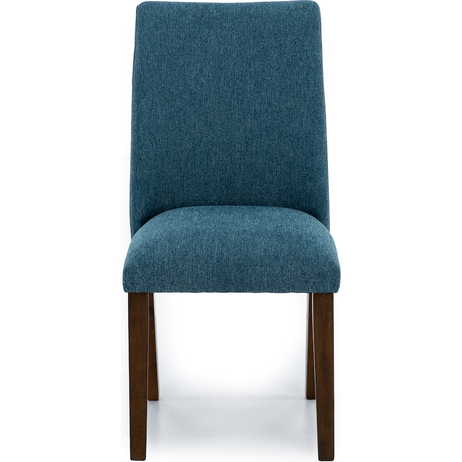 ashy blue polyester inch standard seat height side chair   