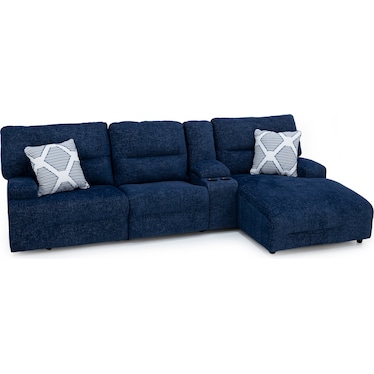 Macklin 4-Pc. Power Headrest Zero Gravity Reclining Console Chaise Sofa With Next-Gen Nuvella