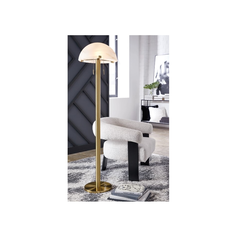 ashy brass floor lamp   