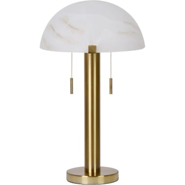 Brass and Glass Shade Table Lamp 22.25"H