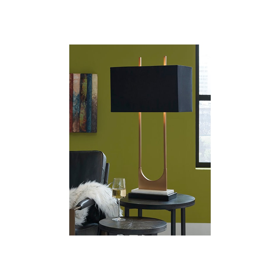 ashy brass table lamp   