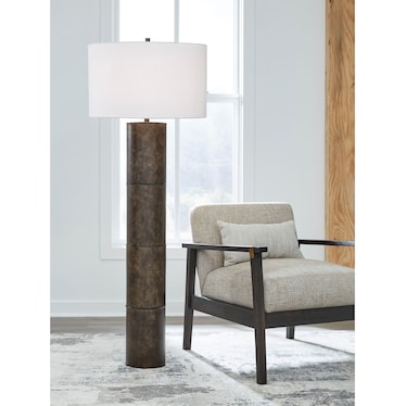 Bronze Metal Floor Lamp 65.5"H