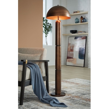 Bronze Metal Dome Floor Lamp 61.5"H