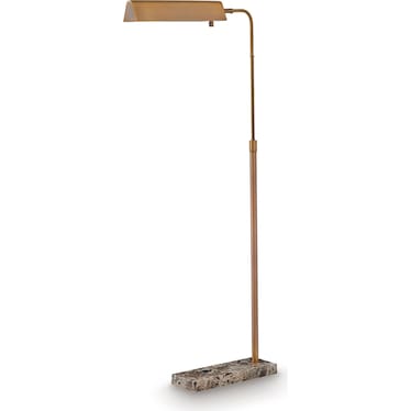 Bronze Metal and Marble Adjustable Floor Lamp 59"H