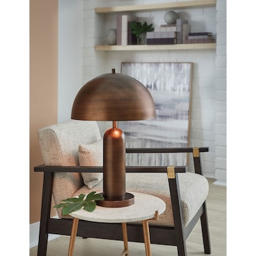 Bronze Metal Dome Table Lamp 24"H