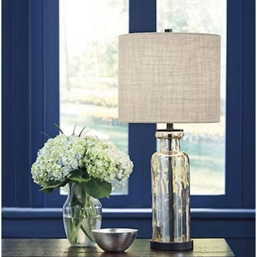 Bronze Glass Table Lamp 28.25"H