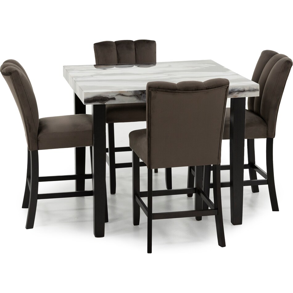 ashy brown & white inch counter height square   