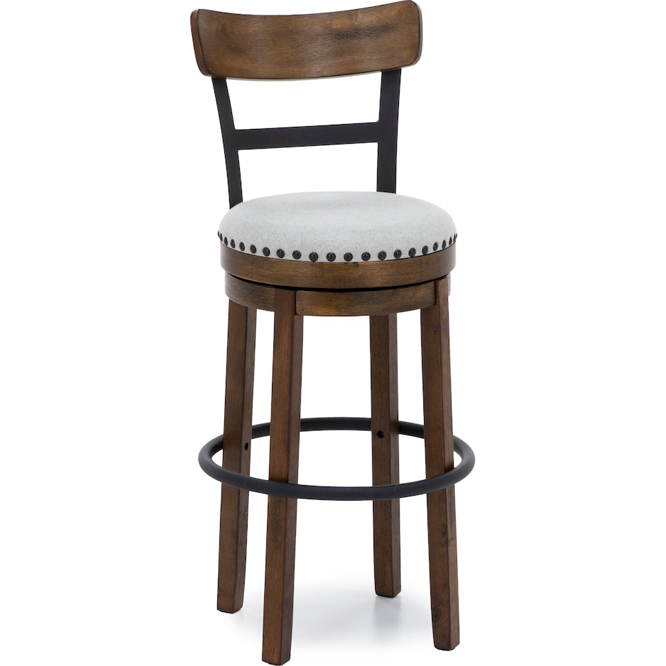 ashy brown   linen inch & over bar seat stool   