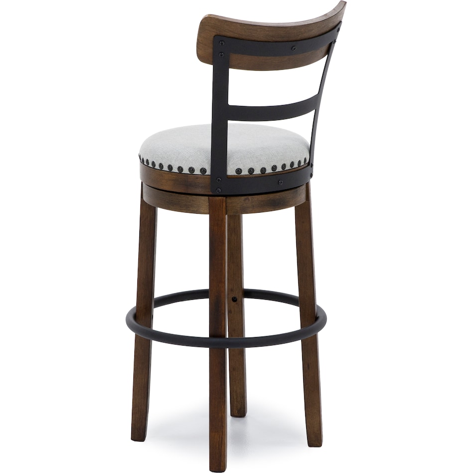 ashy brown   linen inch & over bar seat stool   