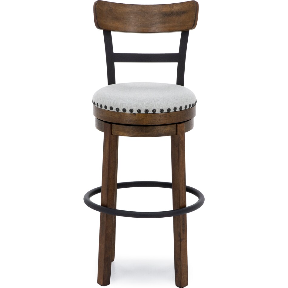 ashy brown   linen inch & over bar seat stool   