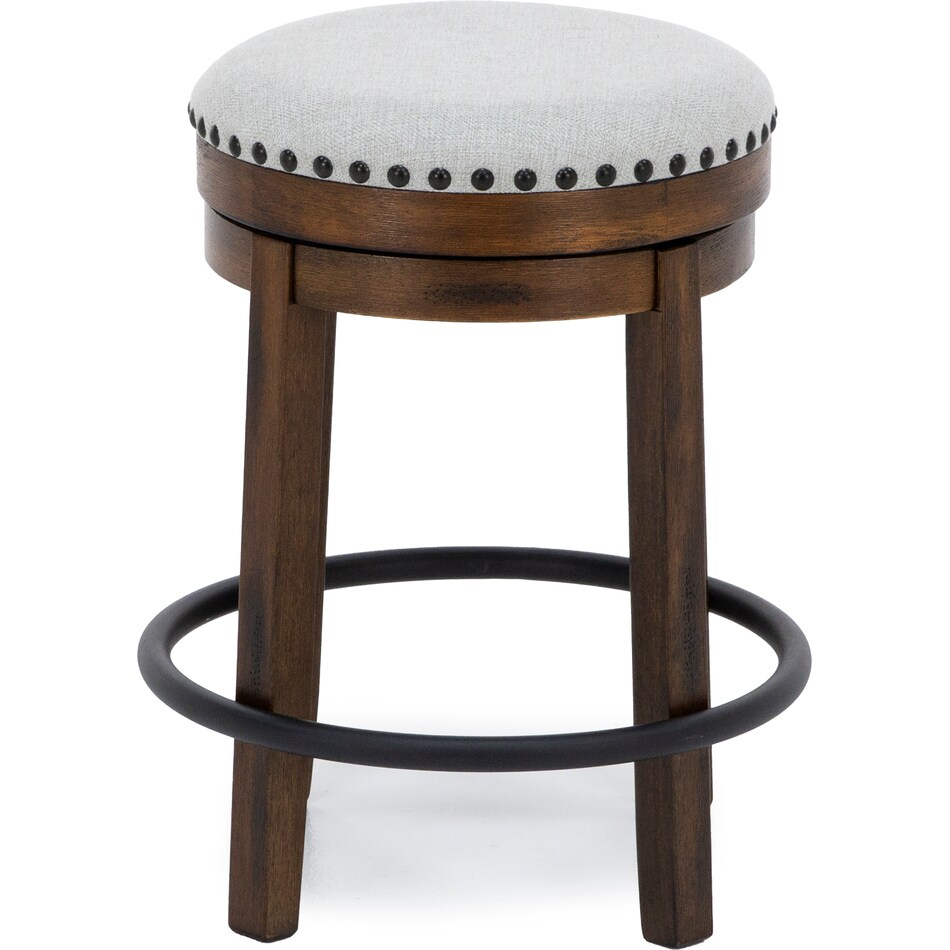 ashy brown   linen inch & over bar seat stool   