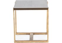 ashy brown top antiqued gold base end table cpr  