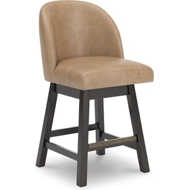 Nolan 24" Counter Upholstered Swivel Stool in Brown