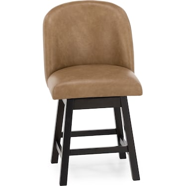 Nolan 24" Counter Upholstered Swivel Stool in Brown