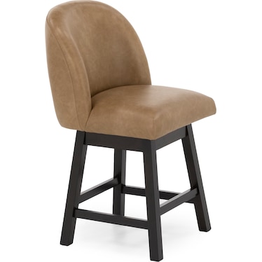 Nolan 24" Counter Upholstered Swivel Stool in Brown