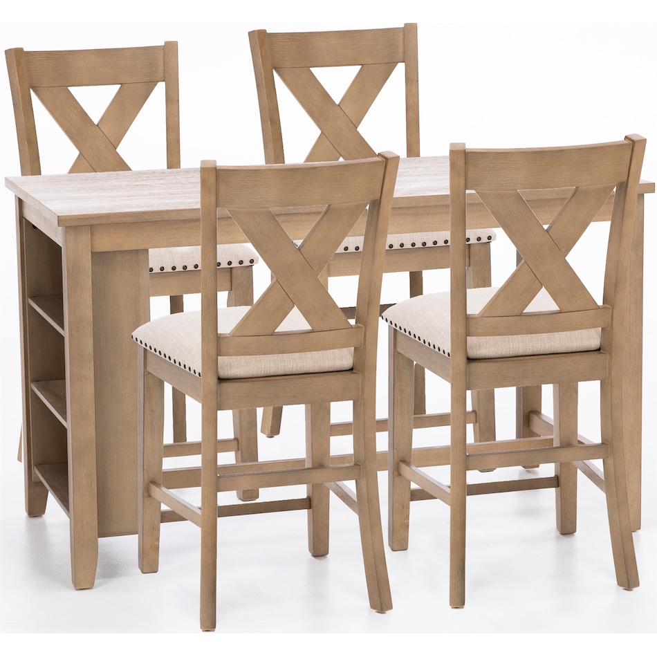 ashy brown inch counter height rectangle   