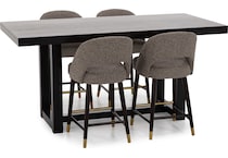 ashy brown inch bar height table rectangle   