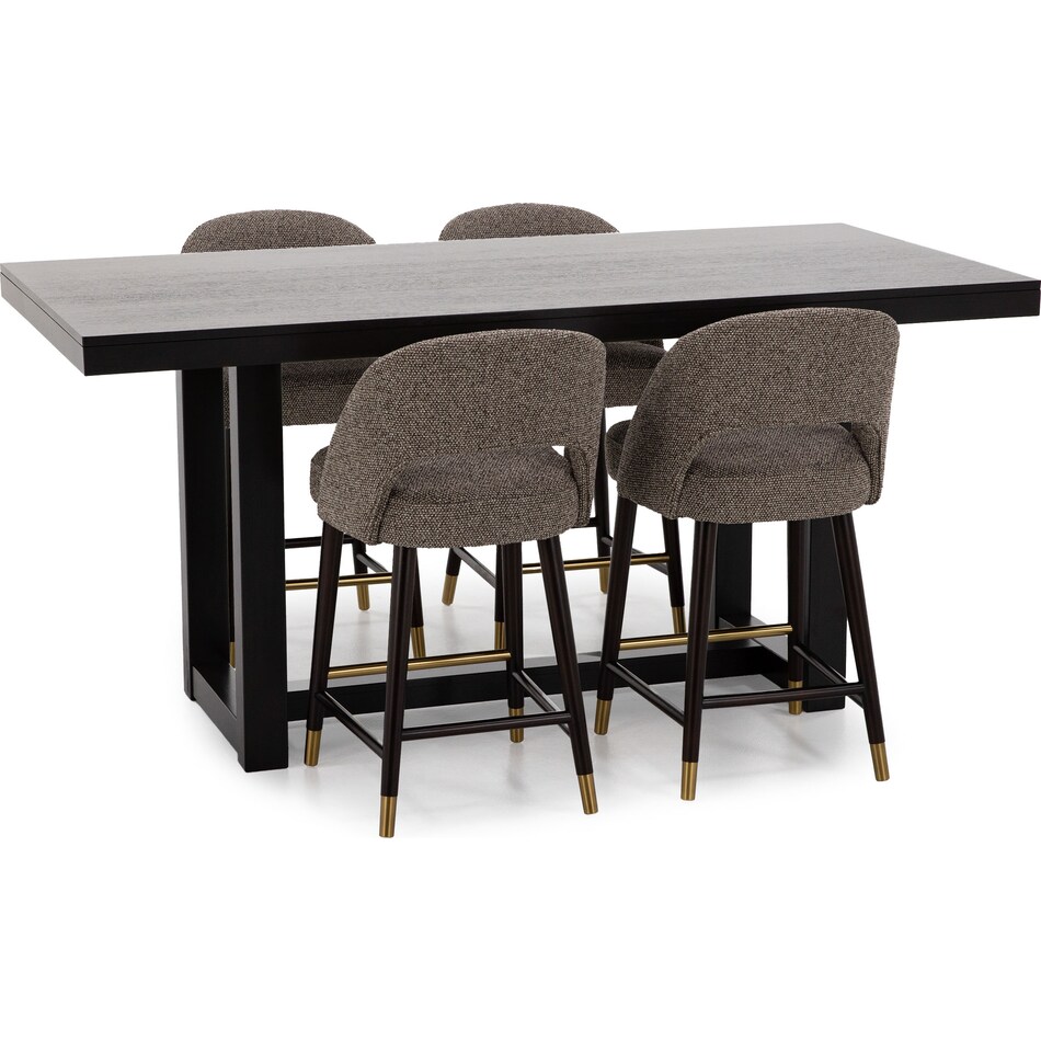 ashy brown inch bar height table rectangle   