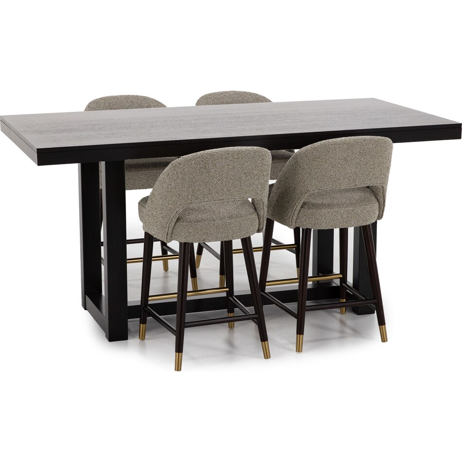 ashy brown inch bar height table rectangle   