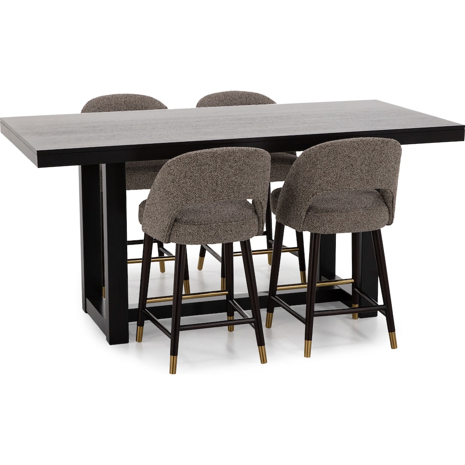 ashy brown inch bar height table rectangle   