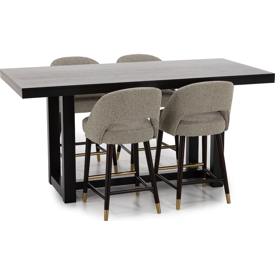 ashy brown inch bar height table rectangle   