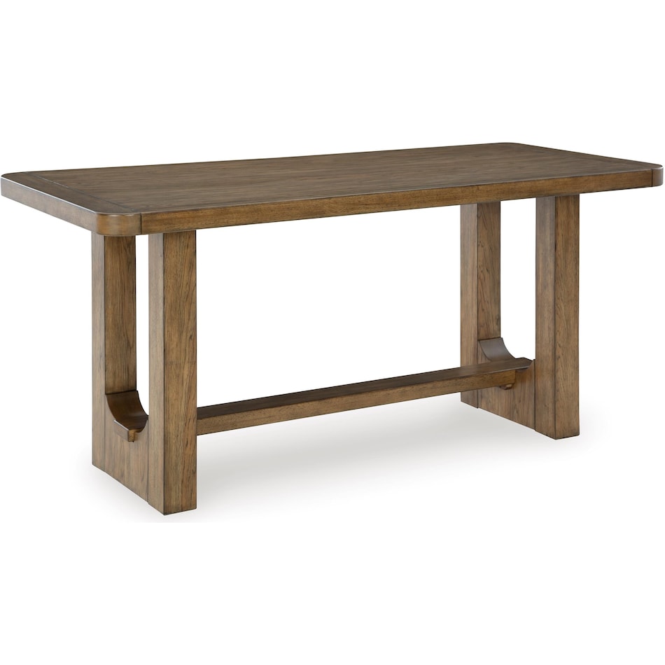 ashy brown inch bar height table rectangle   