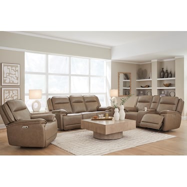 Glen Leather Power Headrest Zero Gravity Reclining Sofa