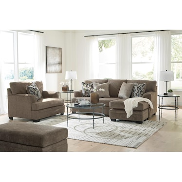 Harvey Reversible Chaise Sofa in Nutmeg