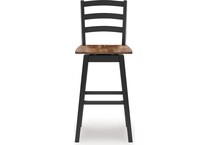 ashy brown black inch & over bar seat stool   
