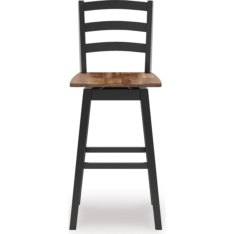ashy brown black inch & over bar seat stool   
