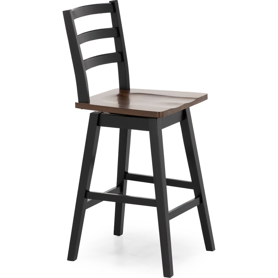 ashy brown black inch & over bar seat stool   