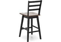 ashy brown black inch & over bar seat stool   