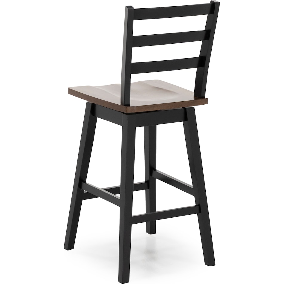 ashy brown black inch & over bar seat stool   