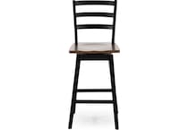 ashy brown black inch & over bar seat stool   