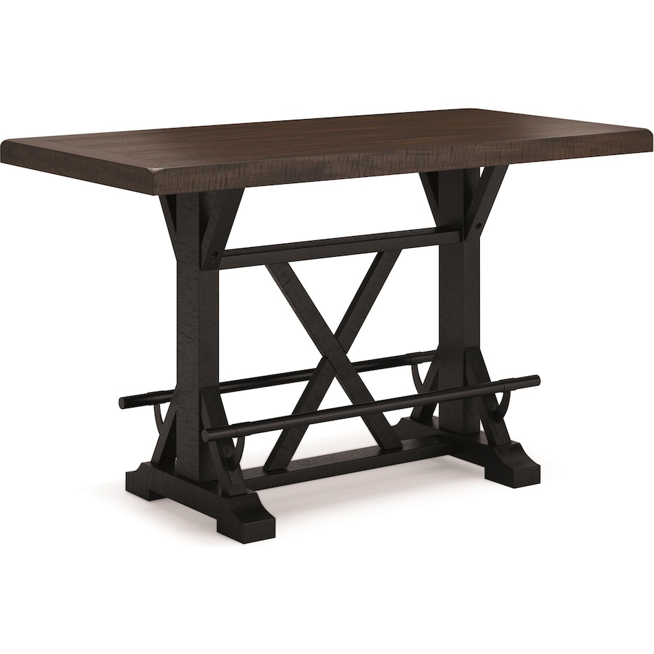 ashy brown black inch bar height table rectangle   