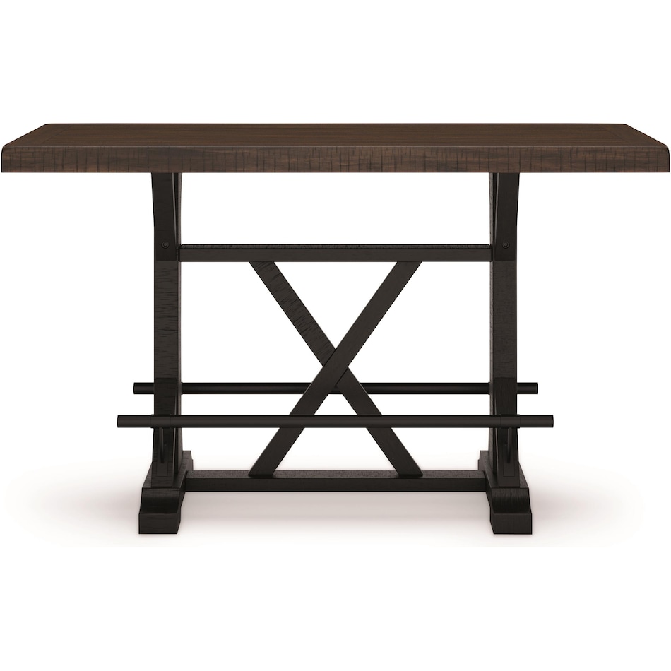 ashy brown black inch bar height table rectangle   