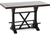 ashy brown black inch bar height table rectangle   