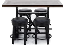 ashy brown black inch bar height table rectangle   