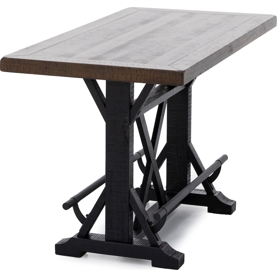 ashy brown black inch bar height table rectangle   