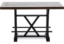 ashy brown black inch bar height table rectangle   