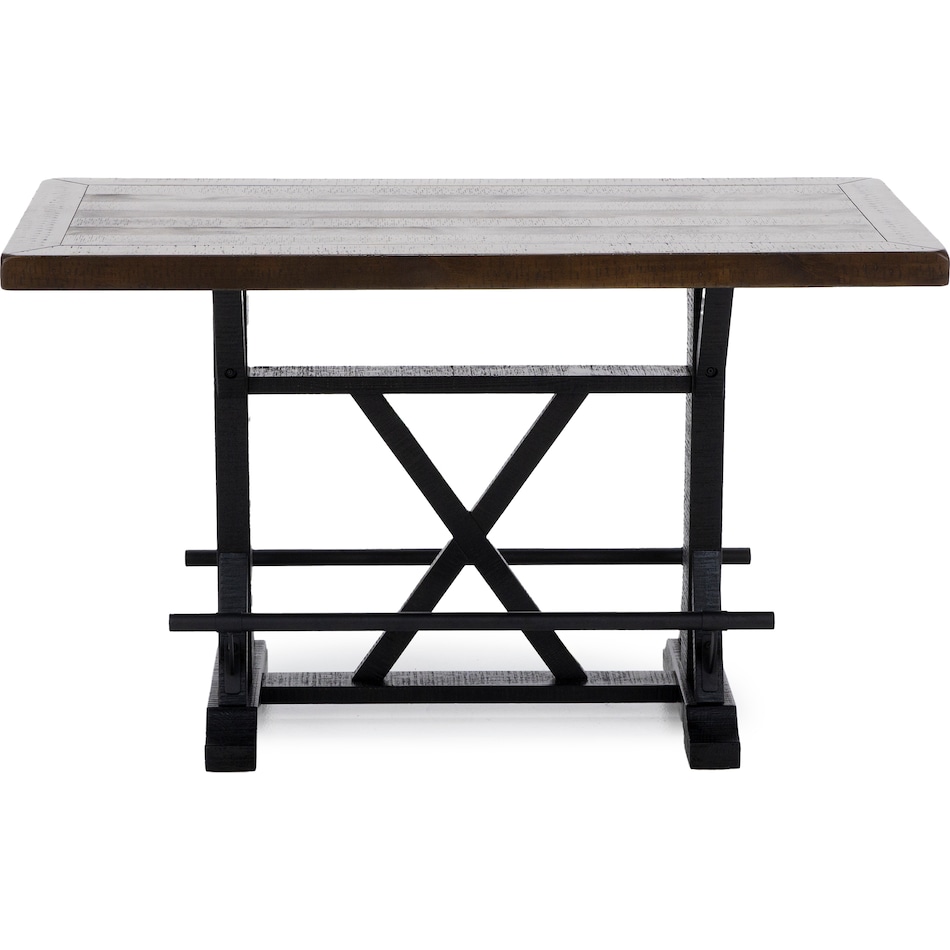 ashy brown black inch bar height table rectangle   