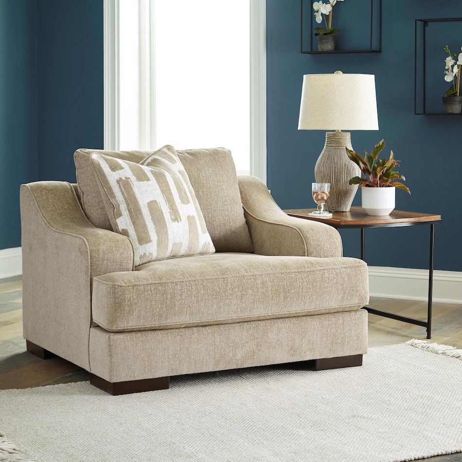 ashy brown chair and a half   