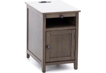 ashy brown chairside table   