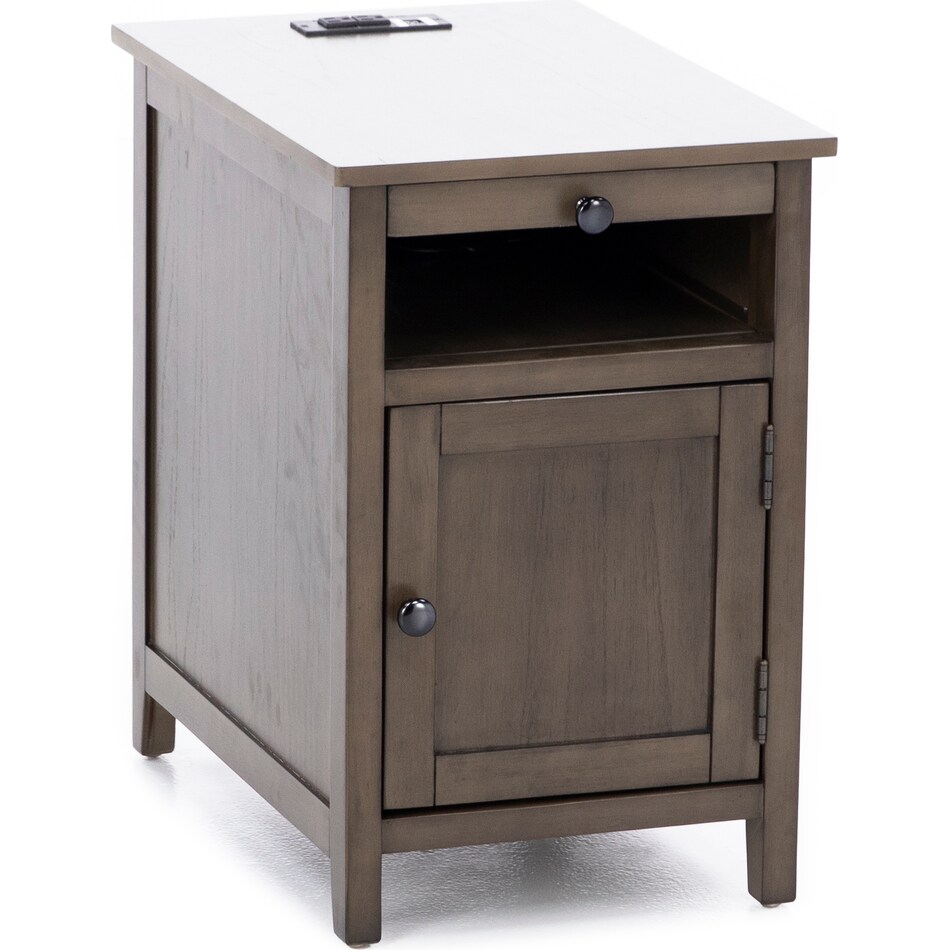 ashy brown chairside table   