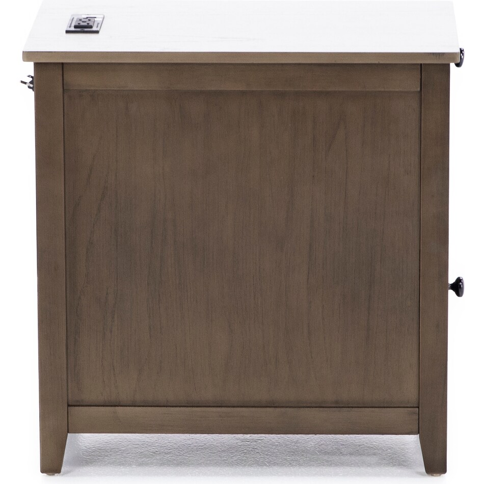 ashy brown chairside table   