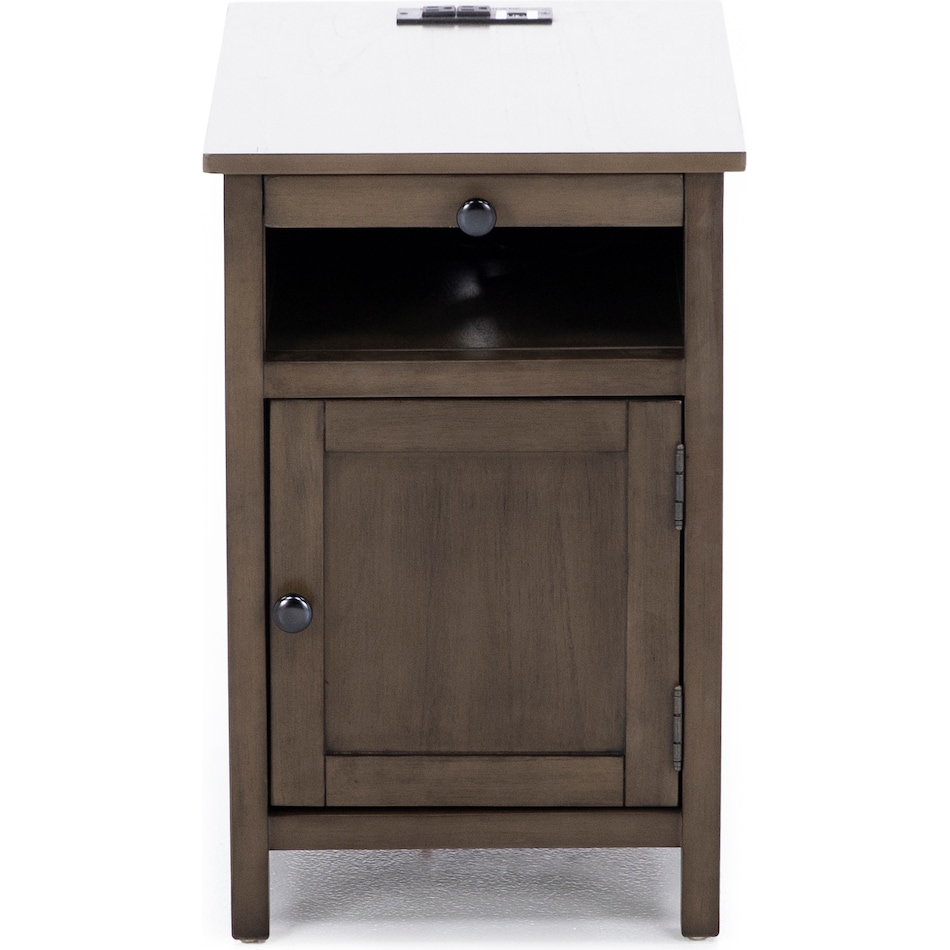 ashy brown chairside table   